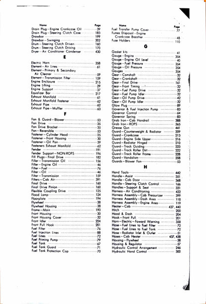 Caterpillar D4E Tractor Parts manual - digital version