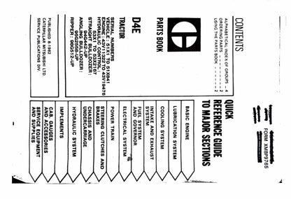 Caterpillar D4E Tractor Parts manual - digital version