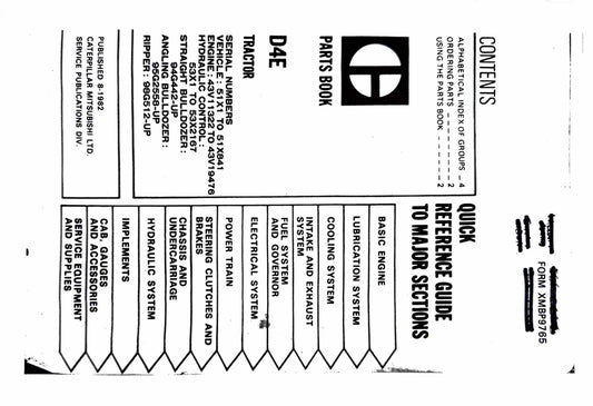 Caterpillar D4E Tractor Parts manual - digital version