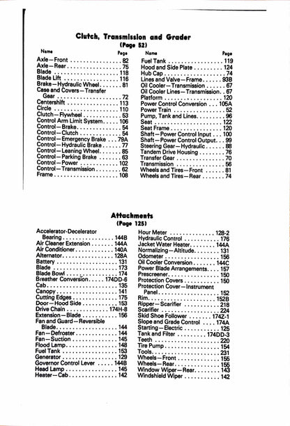 Caterpillar 12F Motor Grader Parts manual, serial numbers 89H1 to 89H900 -  digital version