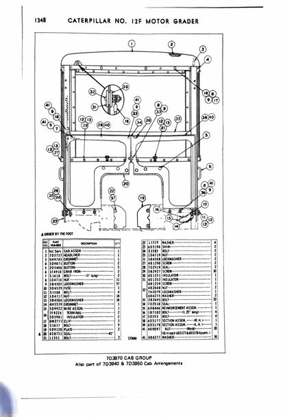 Caterpillar 12F Motor Grader Parts manual, serial numbers 89H1 to 89H900 -  digital version