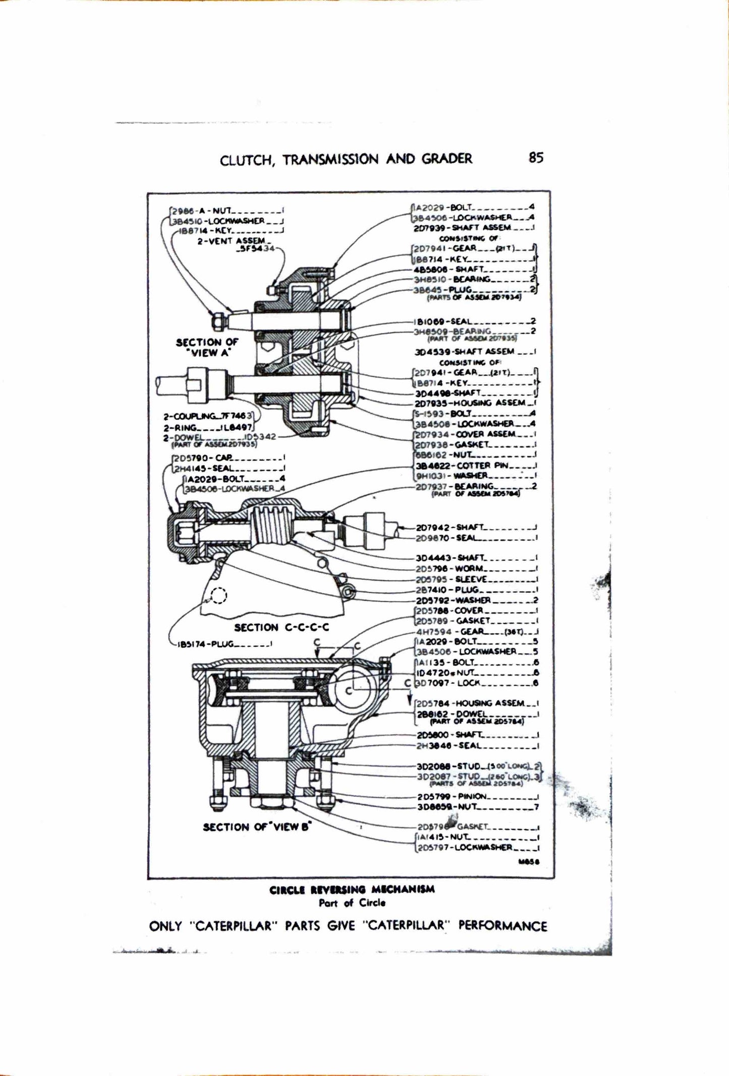 Caterpillar 12 Motor  Grader Parts manual s/n 21F and up - digital version