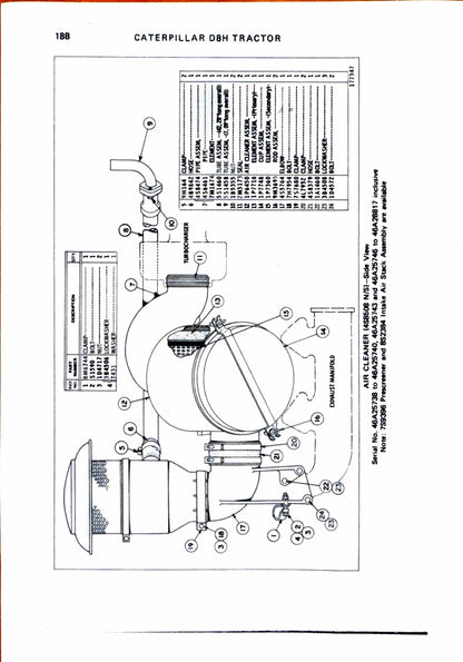 Caterpillar D8H tractor parts manual s/n 46A24433 and up - digital version