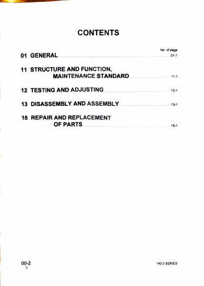 Komatsu 140-3 series diesel engine Shop Manual - SEBM022208  Digital version