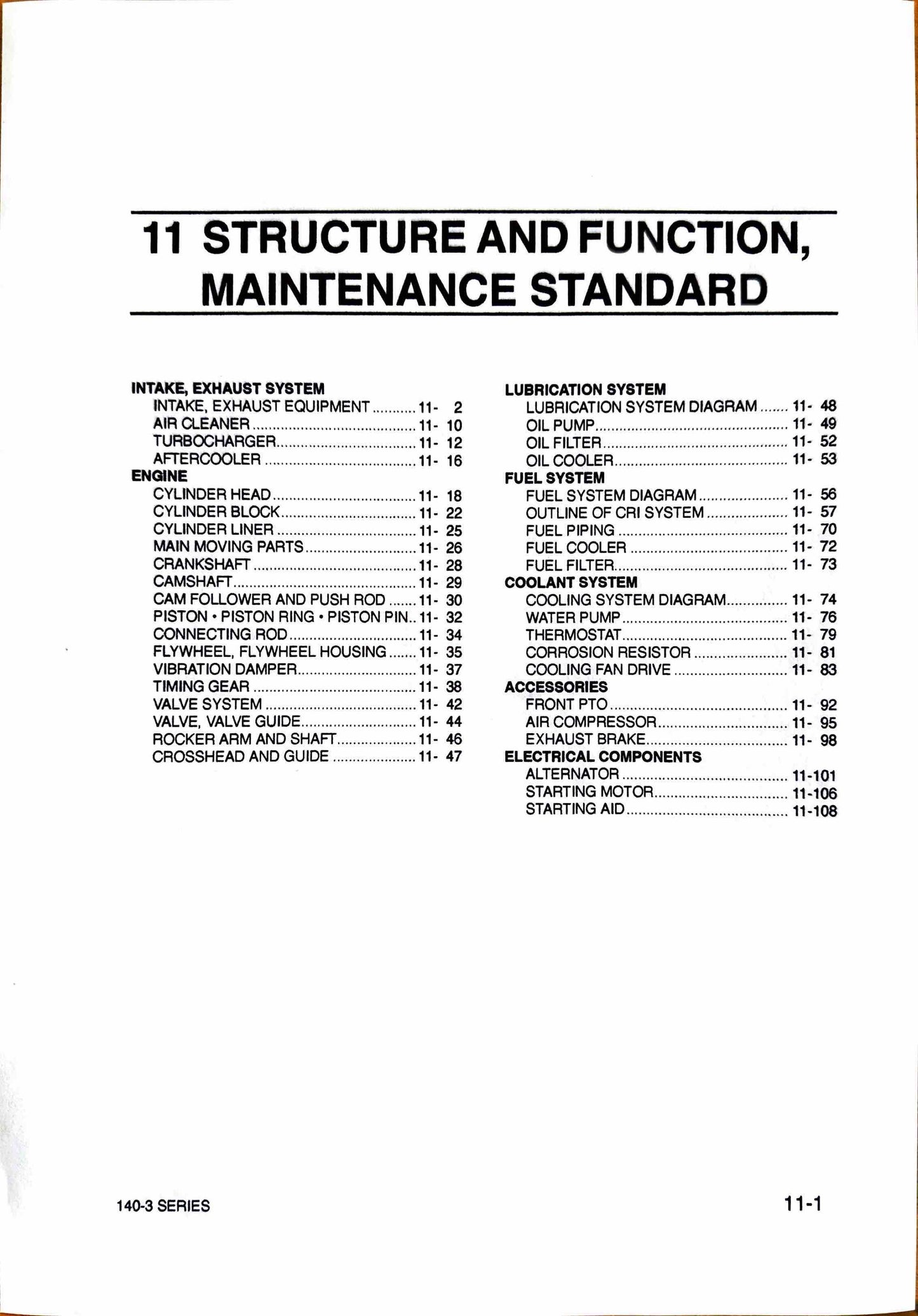 Komatsu 140-3 series diesel engine Shop Manual - SEBM022208  Digital version