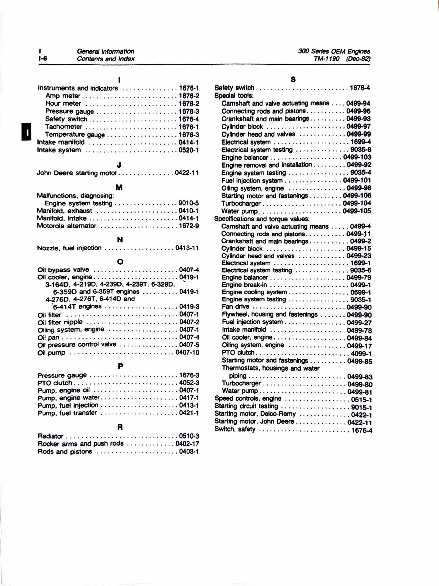 John Deere 300 Series OEM Engines Technical Manual TM1190 - digital version