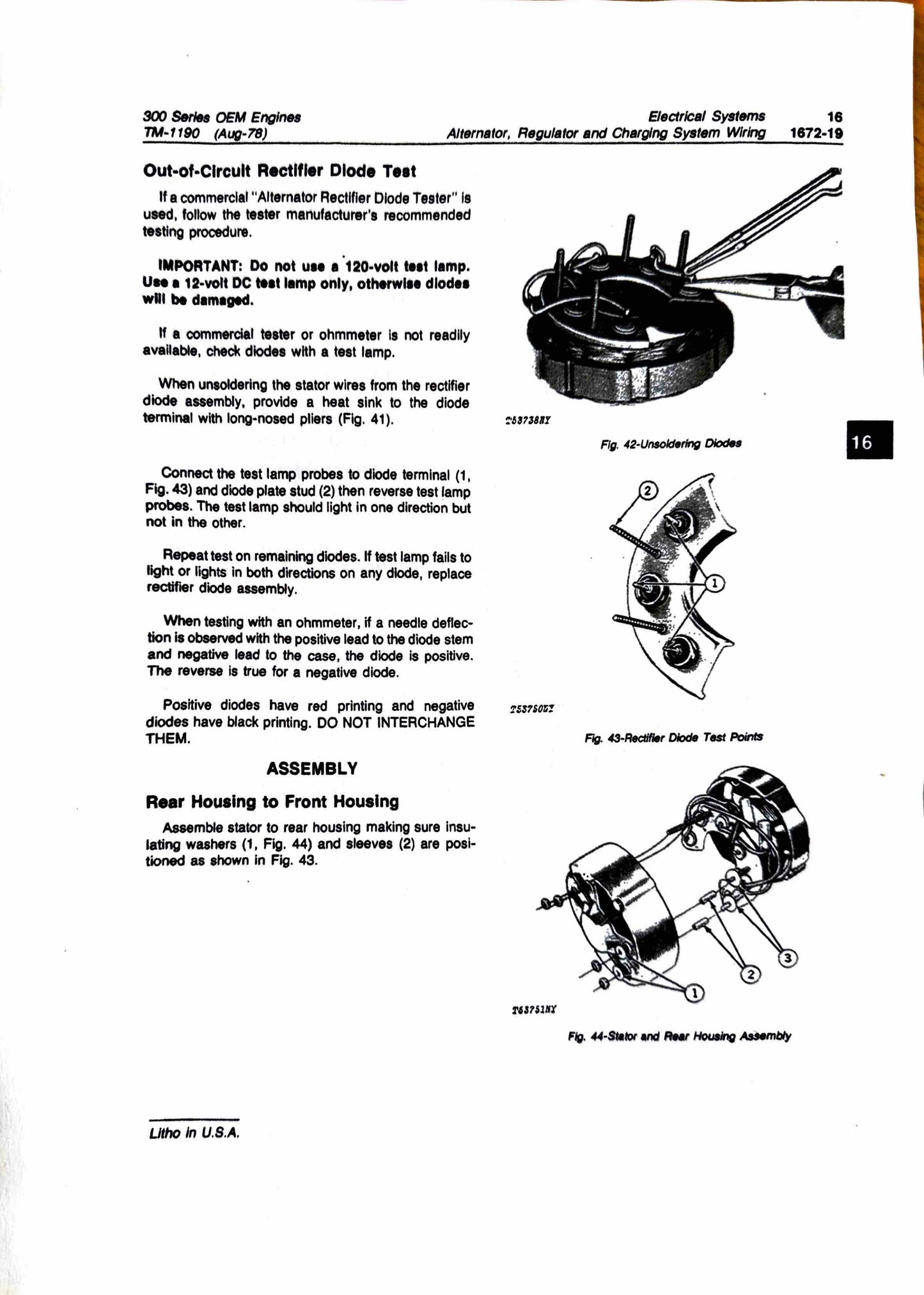 John Deere 300 Series OEM Engines Technical Manual TM1190 - digital version