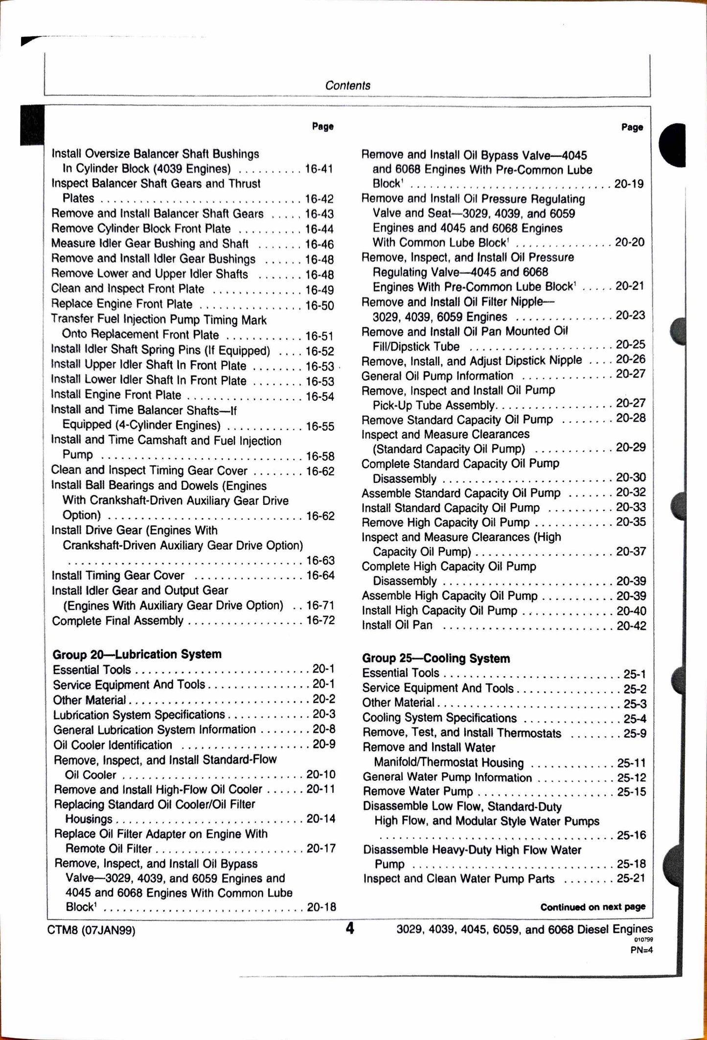 John Deere Series 300, 3029 (-499999), 4039, 4045, 6059, and 6068 diesel engines component technical manual CTM8 - digital version