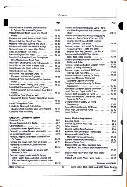 John Deere Series 300, 3029 (-499999), 4039, 4045, 6059, and 6068 diesel engines component technical manual CTM8 - digital version