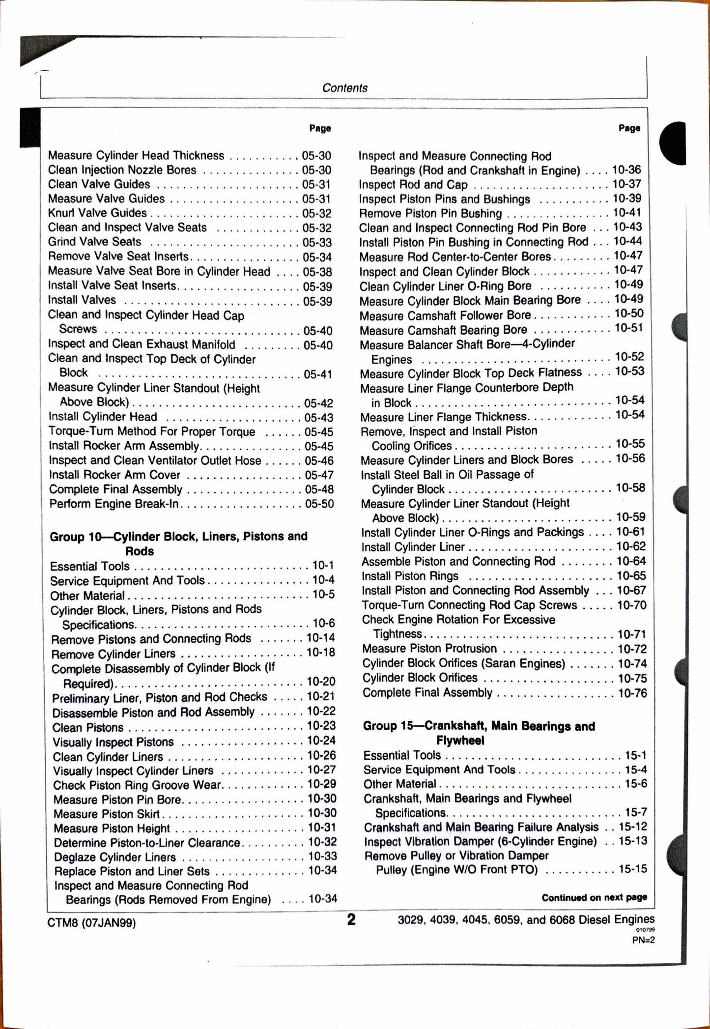 John Deere Series 300, 3029 (-499999), 4039, 4045, 6059, and 6068 diesel engines component technical manual CTM8 - digital version