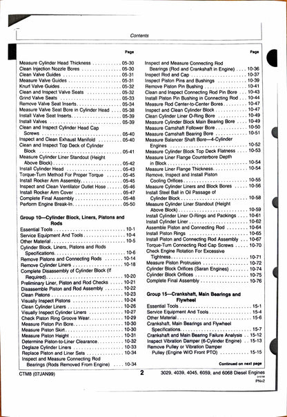 John Deere Series 300, 3029 (-499999), 4039, 4045, 6059, and 6068 diesel engines component technical manual CTM8 - digital version
