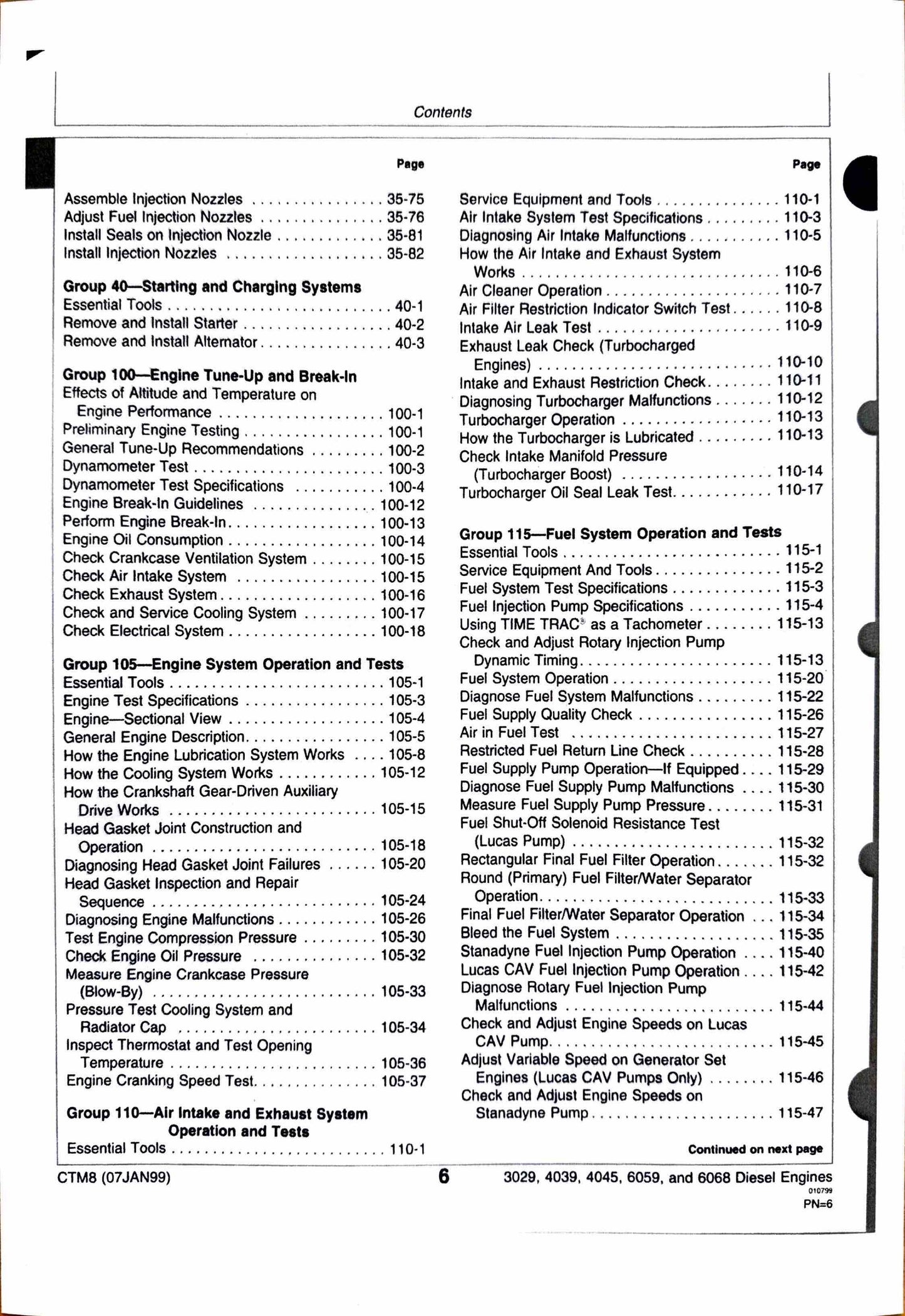 John Deere Series 300, 3029 (-499999), 4039, 4045, 6059, and 6068 diesel engines component technical manual CTM8 - digital version