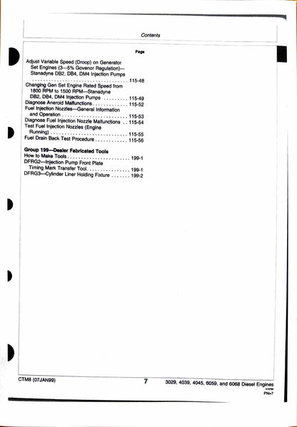 John Deere Series 300, 3029 (-499999), 4039, 4045, 6059, and 6068 diesel engines component technical manual CTM8 - digital version