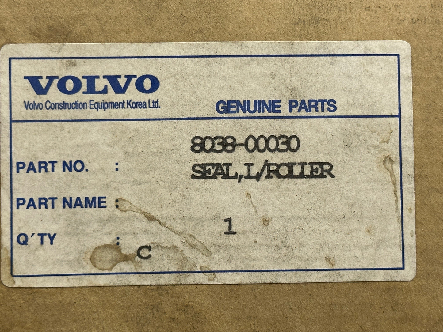 Volvo 8038-00030 Excavator Seals