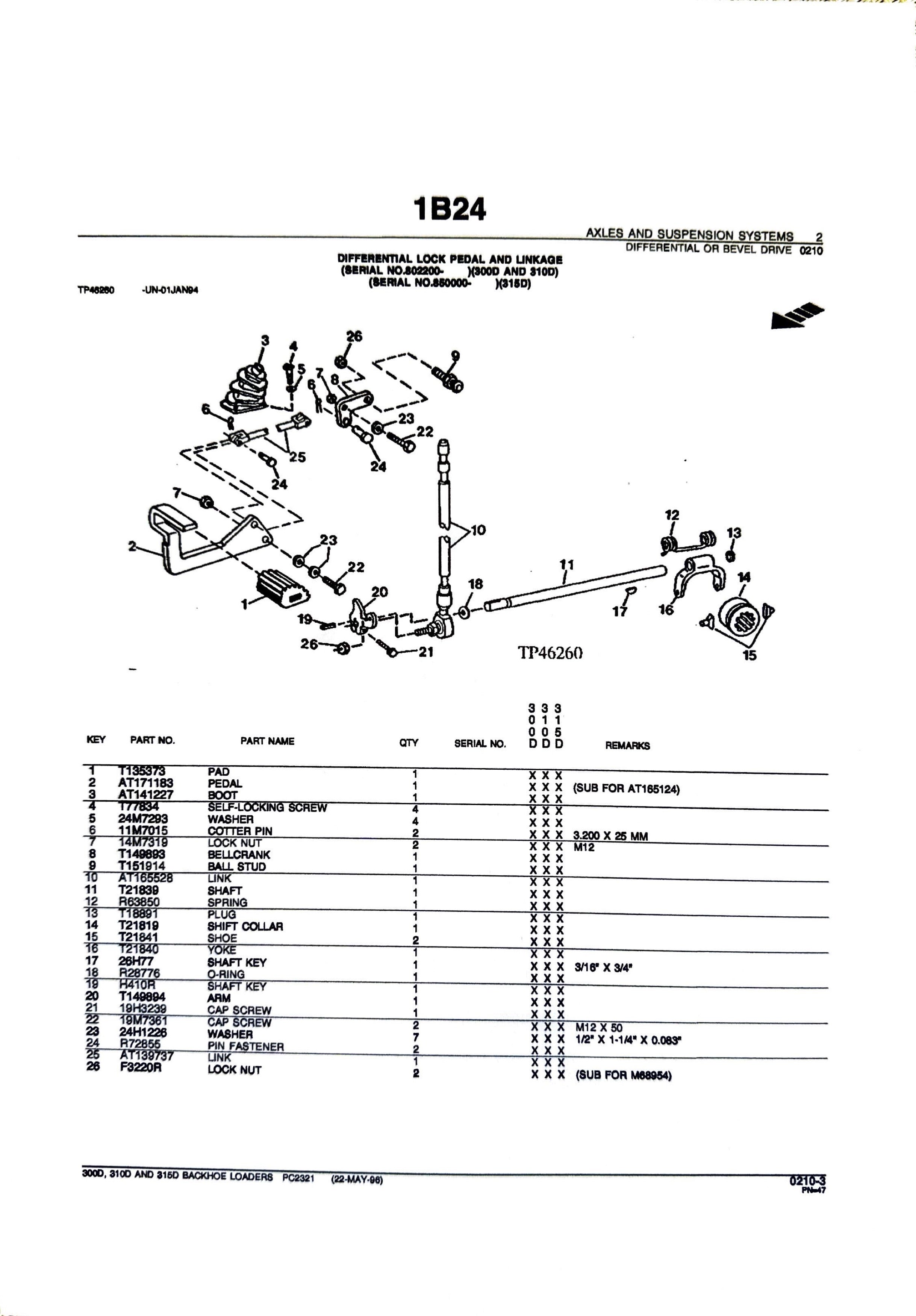 John Deere 300D, 310D and 315D backhoe loaders Parts catalog PC232