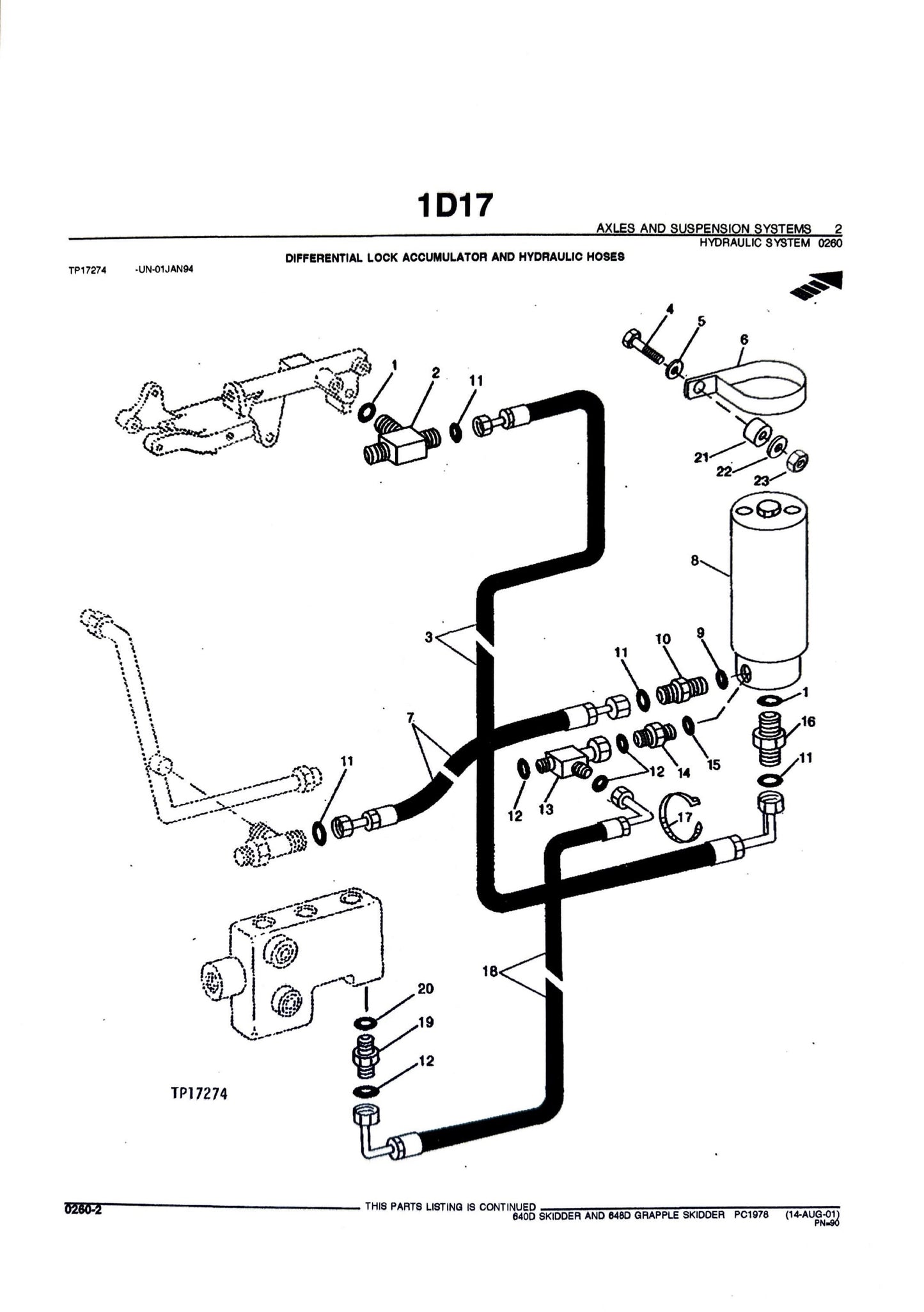 John Deere 640D  Skidder and 648D Grapple Skidder - Parts catalog - PC1978 digital version