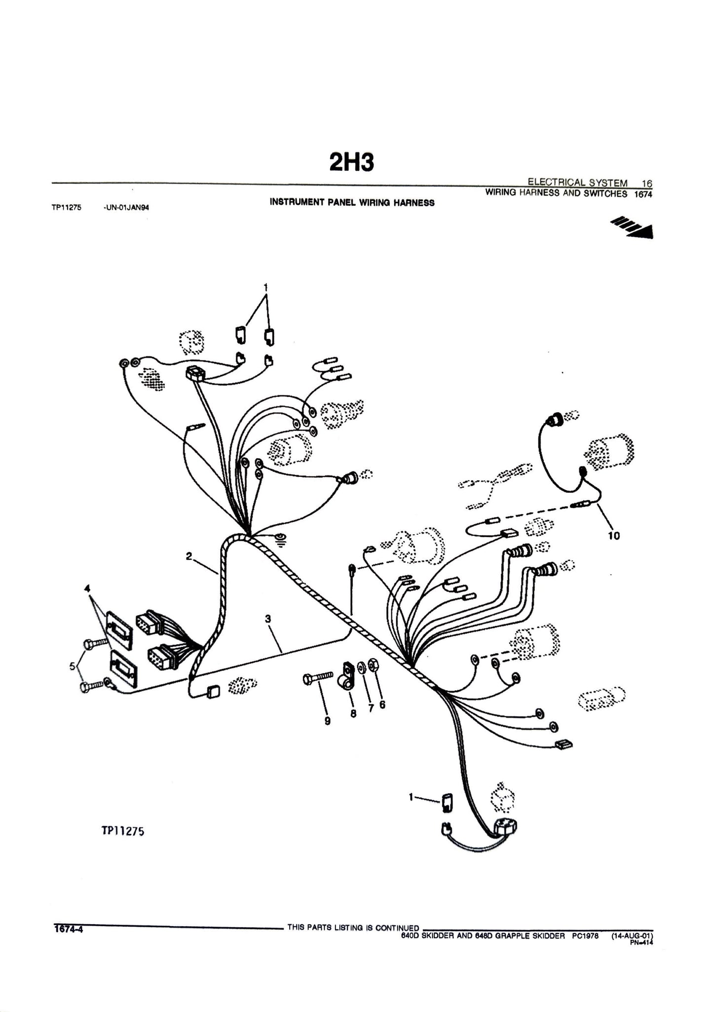 John Deere 640D  Skidder and 648D Grapple Skidder - Parts catalog - PC1978 digital version