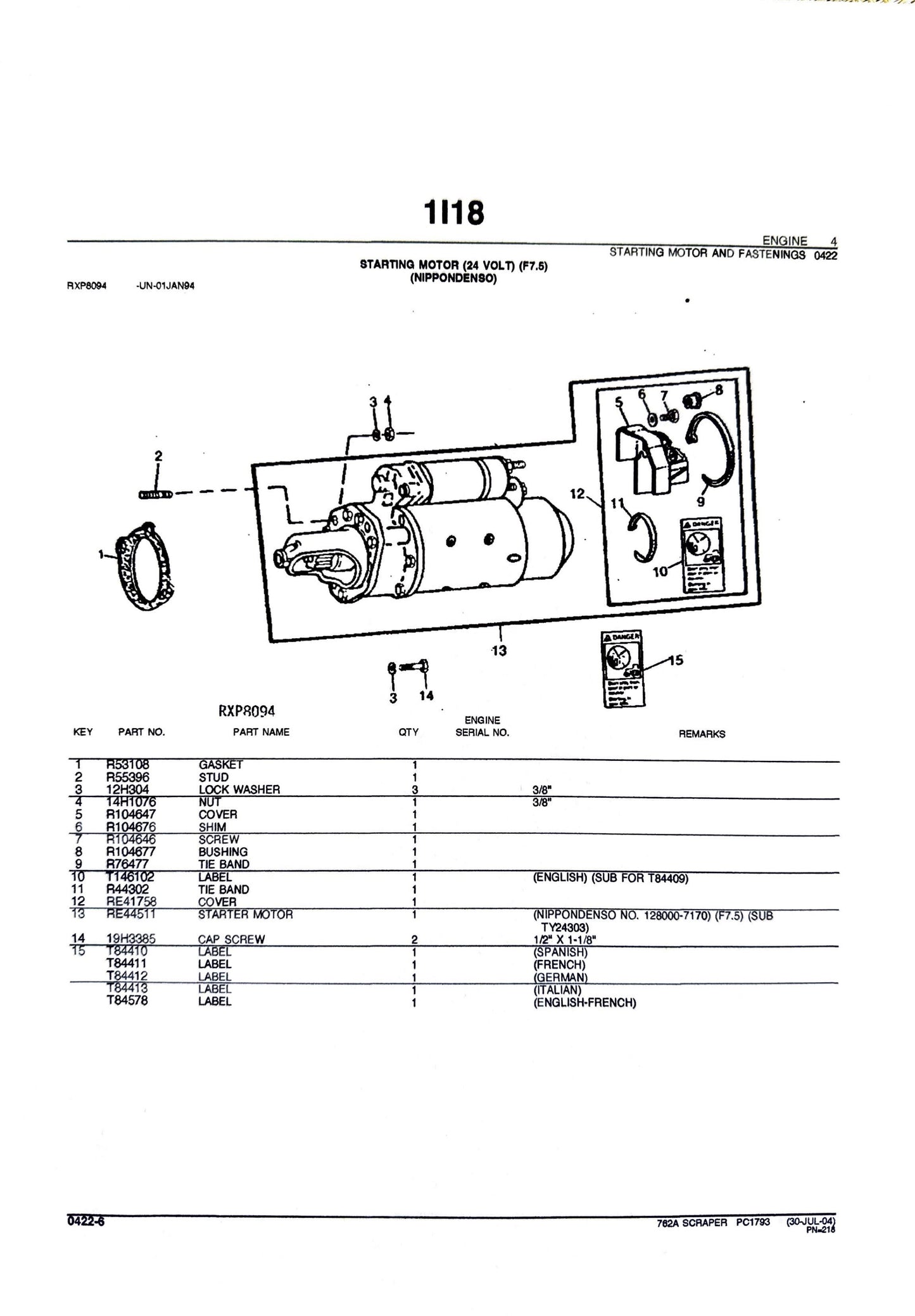 John Deere 762A Scraper - Parts catalog - PC1793 digital version