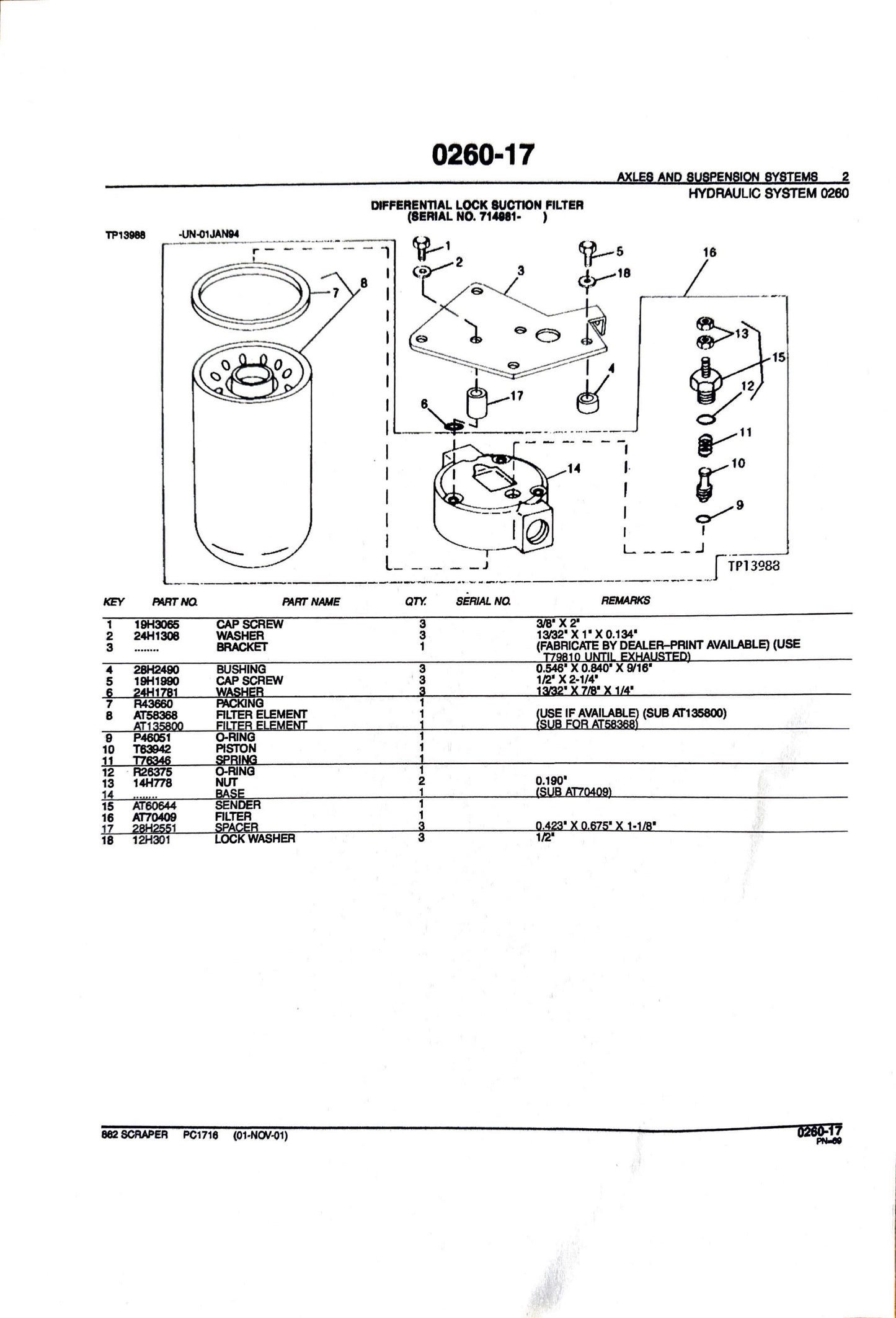 John Deere 862 Scraper - Parts catalog - PC1716 digital version