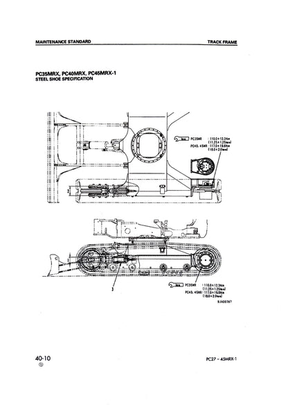 Komatsu PC27MRX-1, PC30MRX-1, PC35MRX-1, PC40MRX-1, PC45MRX-1 Shop Manual SEBM016808- digital version