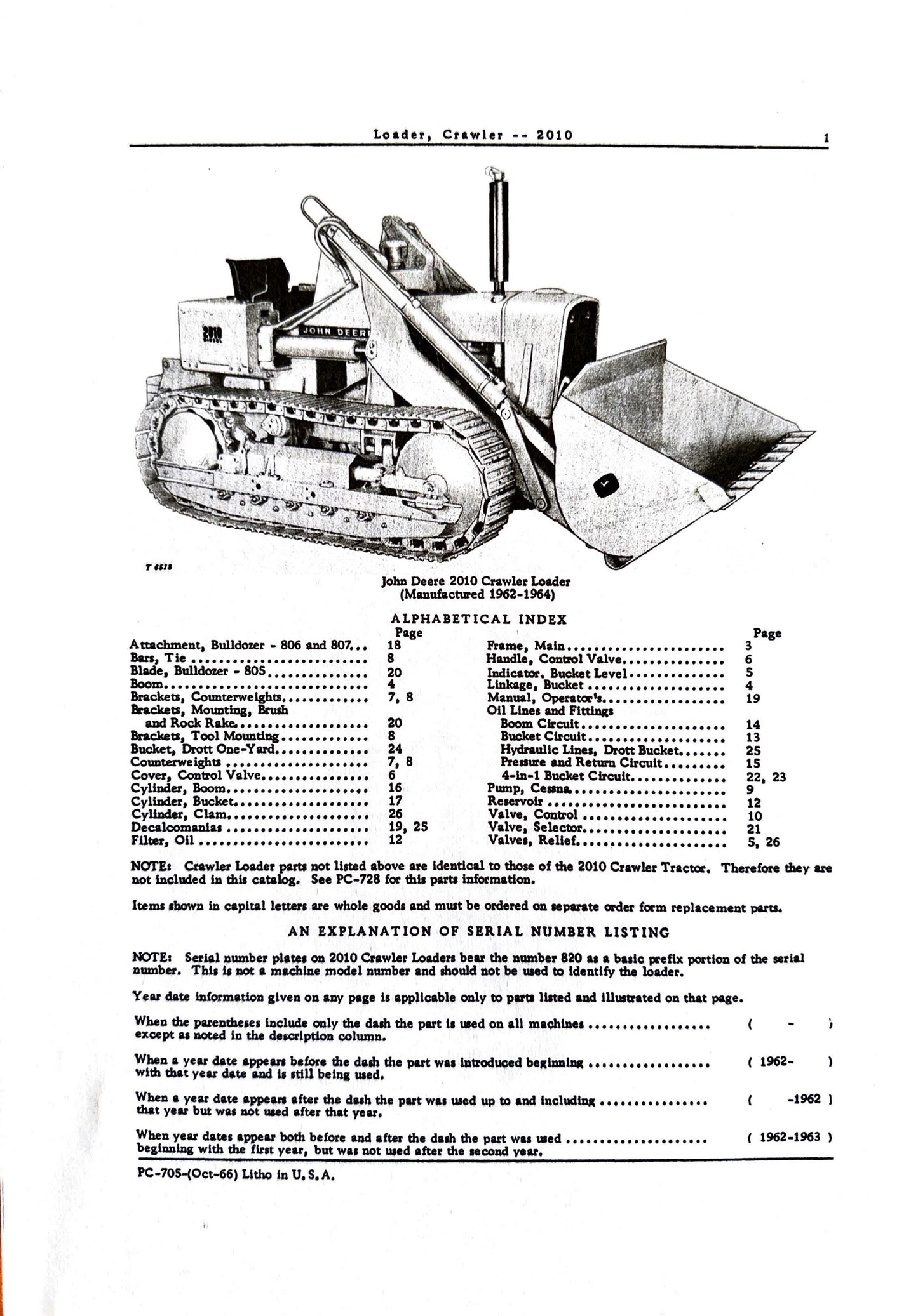 John Deere Parts Catalog 2010 CRAWLER LOADER PC705 - digital version