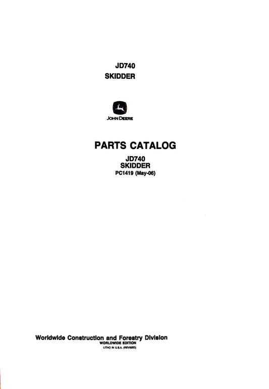 John Deere JD740 SKIDDER - Parts catalog - PC1419 digital version