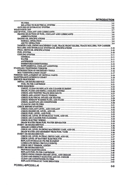 Komatsu PC200LL-6 and PC220LL-6 Logging Excavator Operation & Maintenance Manual - CEAM008400  Digital version