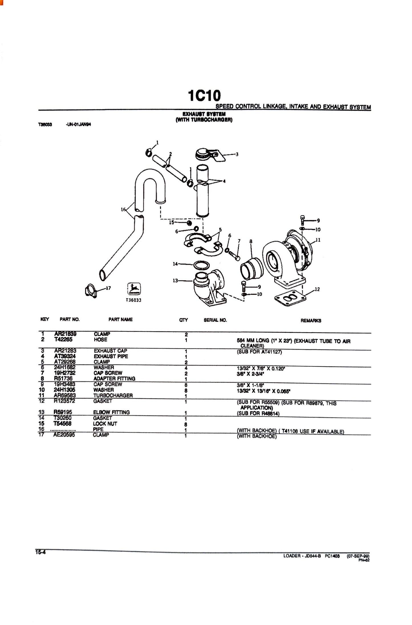 John Deere JD544B Loader - Parts catalog - PC1403 digital version