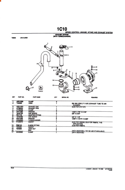 John Deere JD544B Loader - Parts catalog - PC1403 digital version