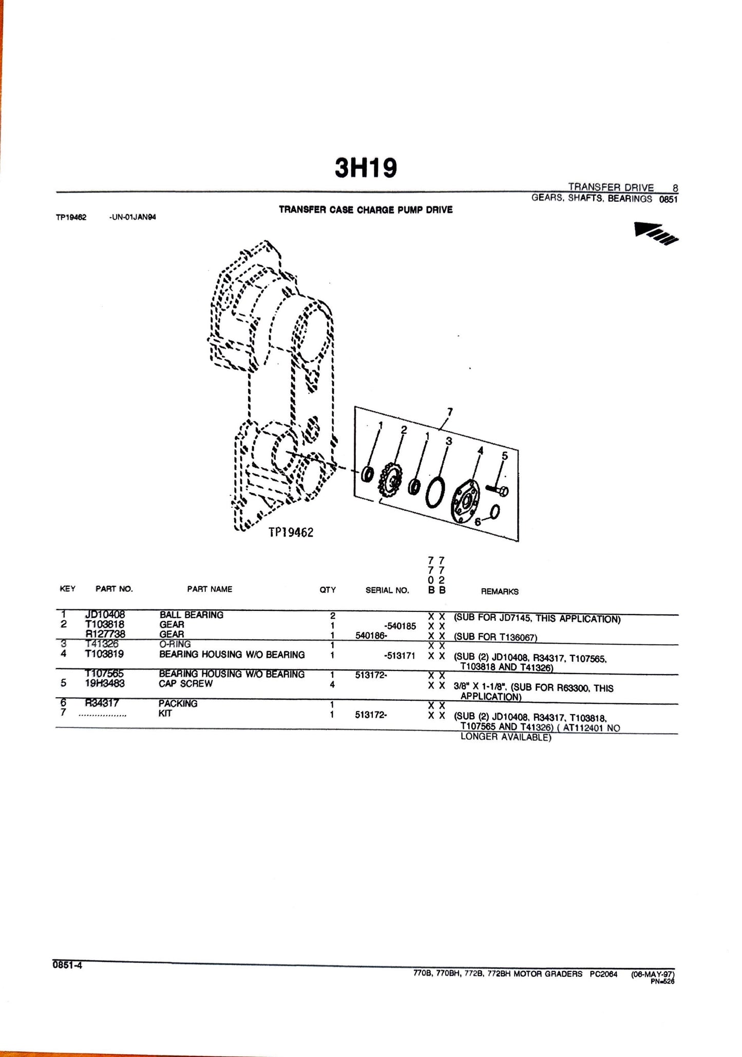 John Deere JD770B , 770BH AND 772B MOTOR GRADERS - Parts catalog - PC2064 digital version