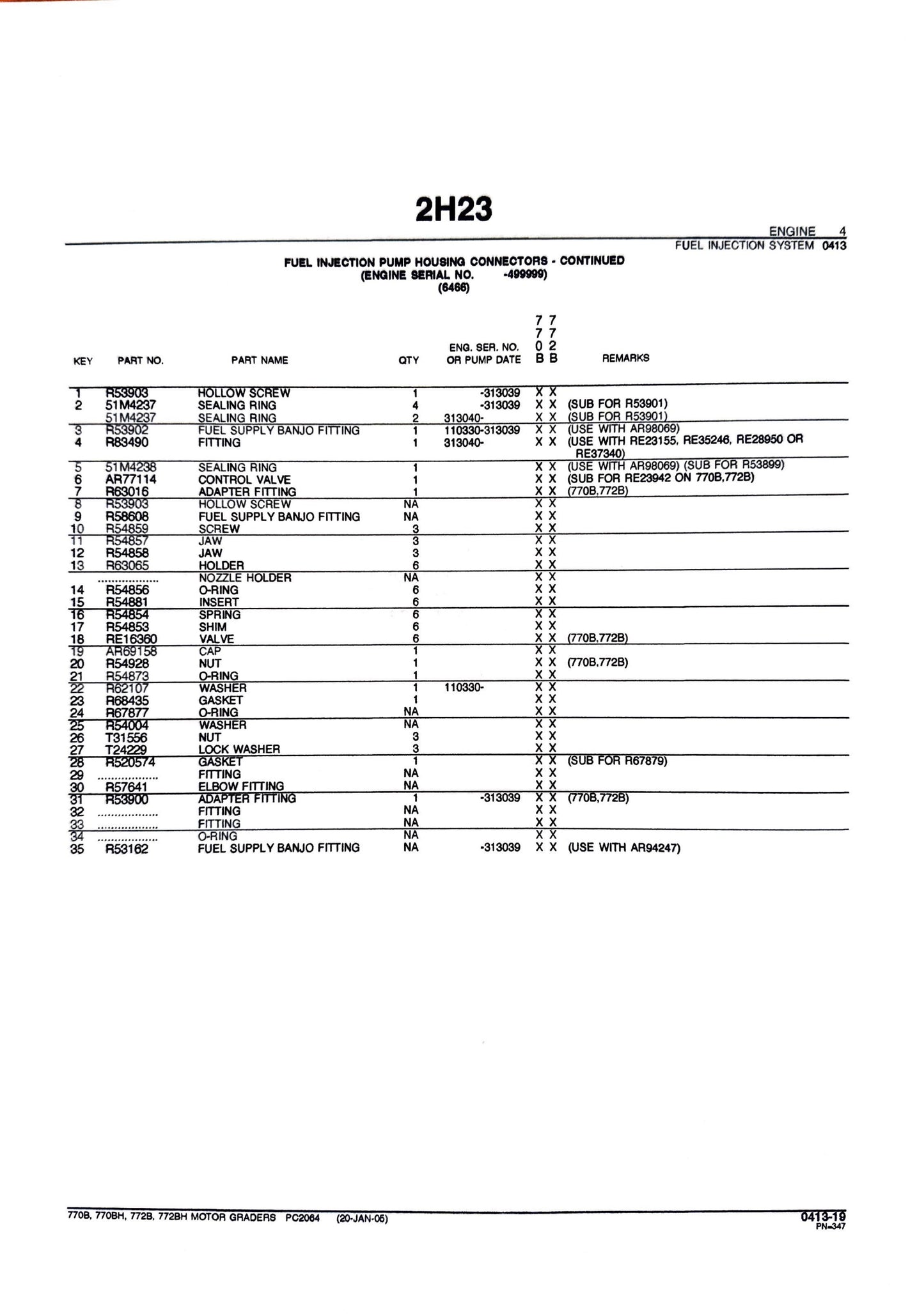 John Deere JD770B , 770BH AND 772B MOTOR GRADERS - Parts catalog - PC2064 digital version