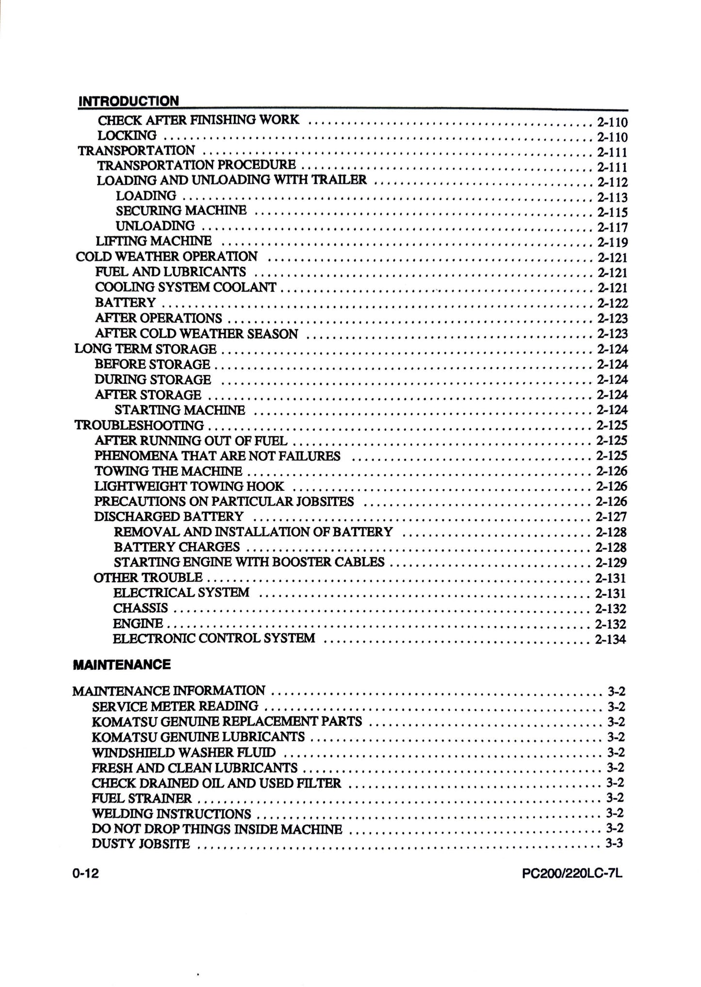 Komatsu Galeo PC200LC-7L and PC220LC-7L Hydraulic Excavator Operation & Maintenance Manual - CEAM008600  Digital version