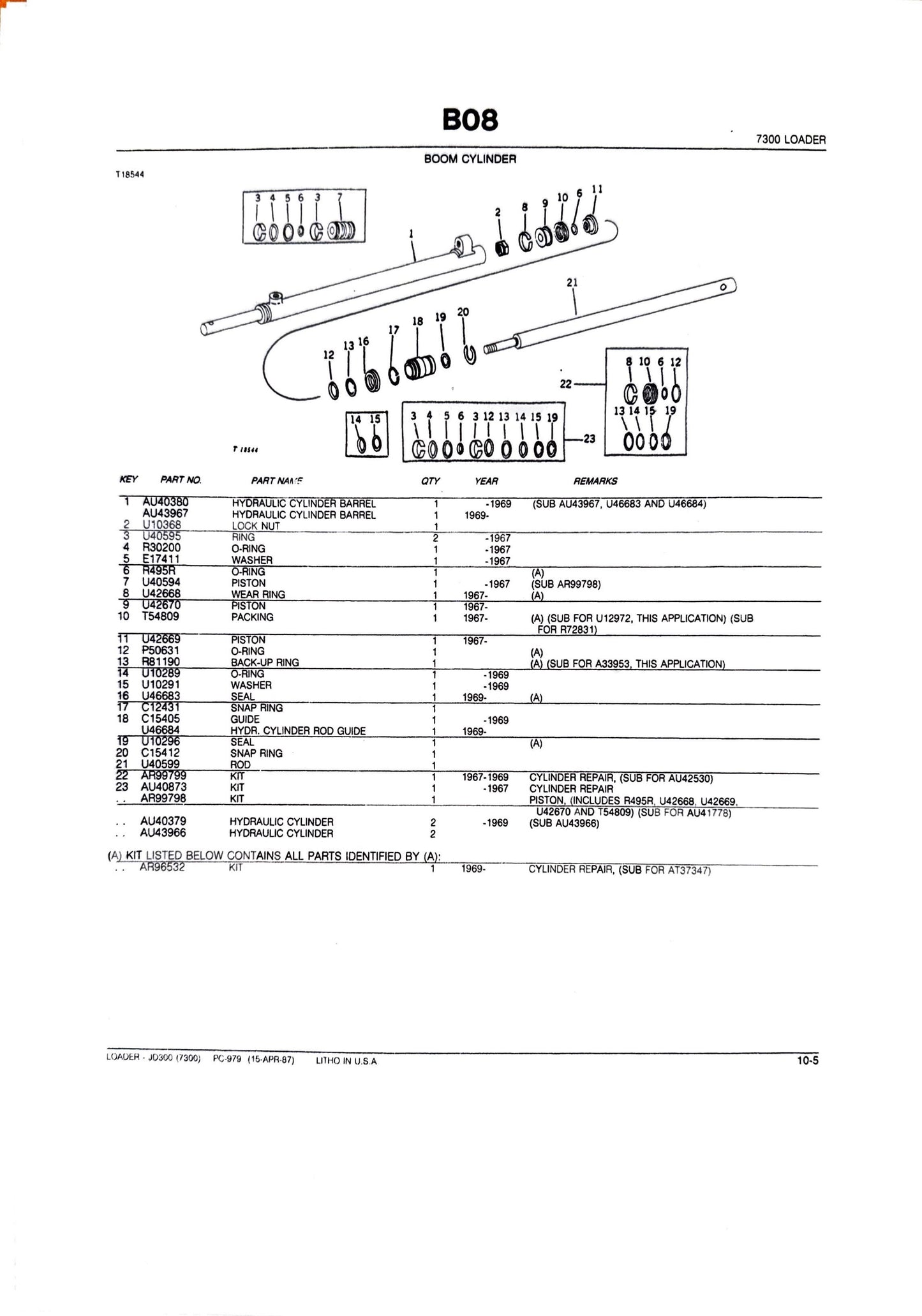 JOHN DEERE JD300 (7300) LOADER - Parts catalog - PC979 digital version