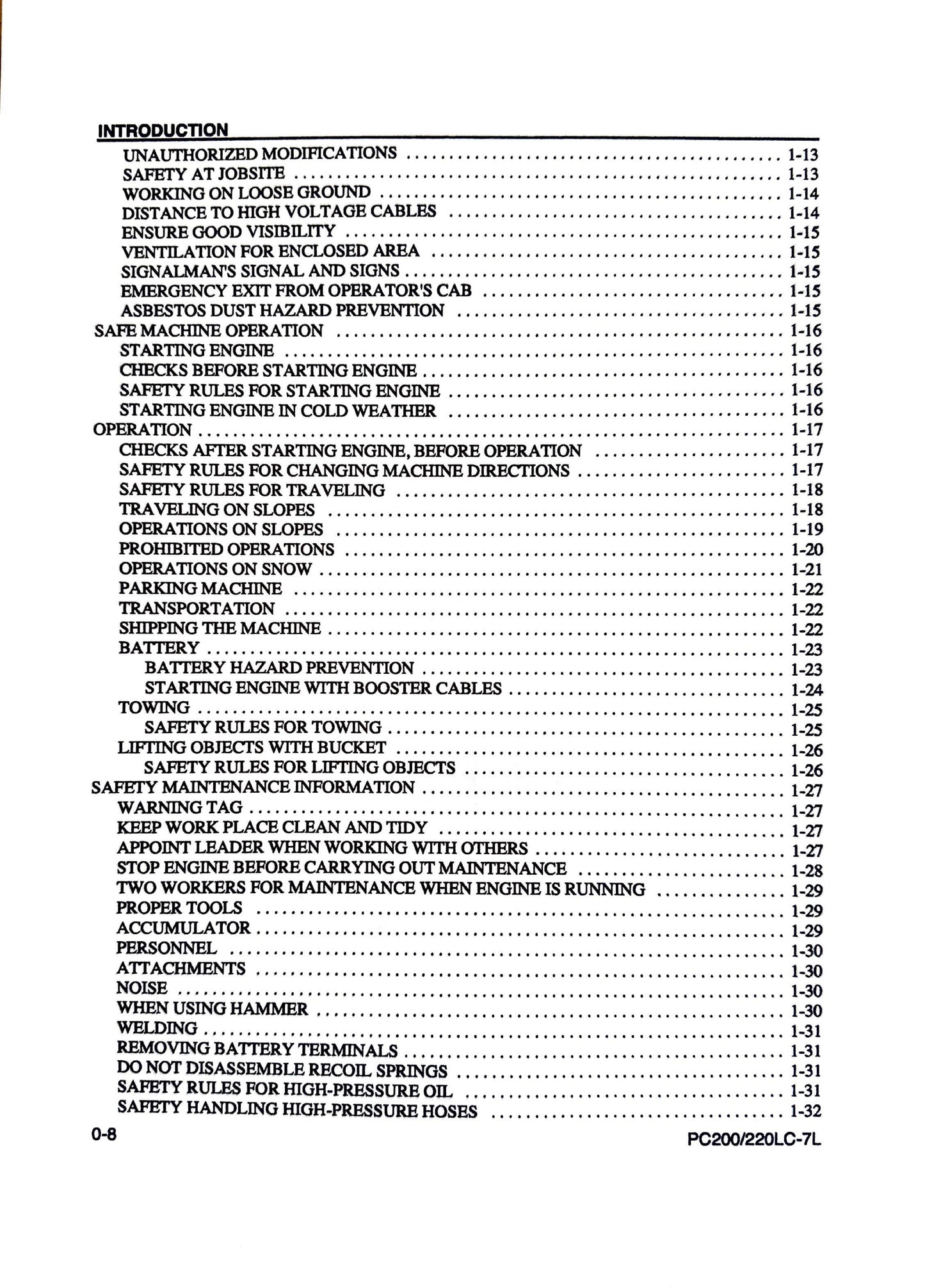 Komatsu Galeo PC200LC-7L and PC220LC-7L Hydraulic Excavator Operation & Maintenance Manual - CEAM008600  Digital version