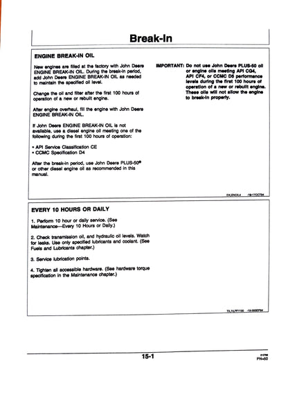 John Deere 315D Series II Sideshift Backhoe Loader (Serial No. 850000— ) Operator's Manual OMT154590- digital version