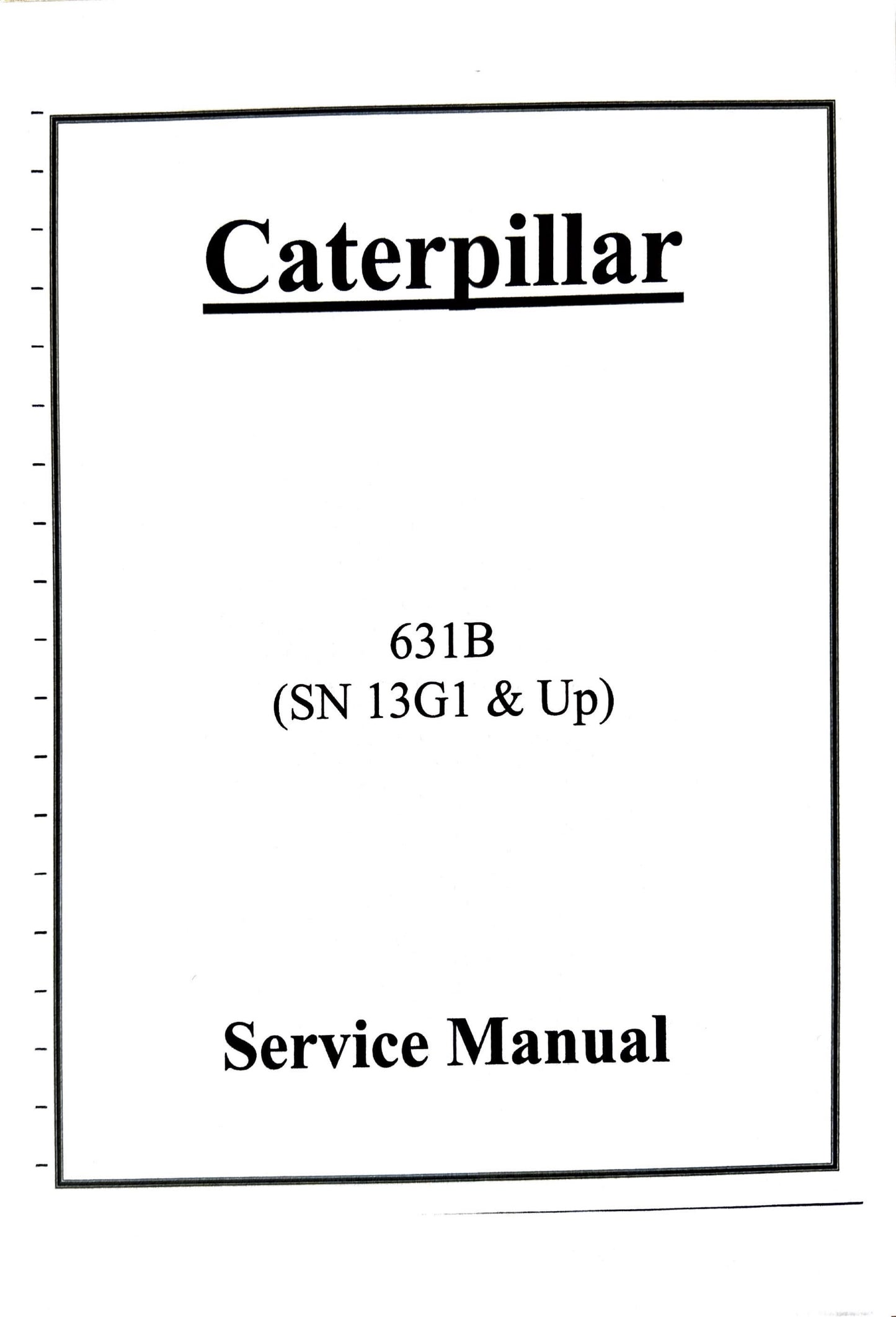 Caterpillar 631B Service manual - s/n 13G1 and up - digital version