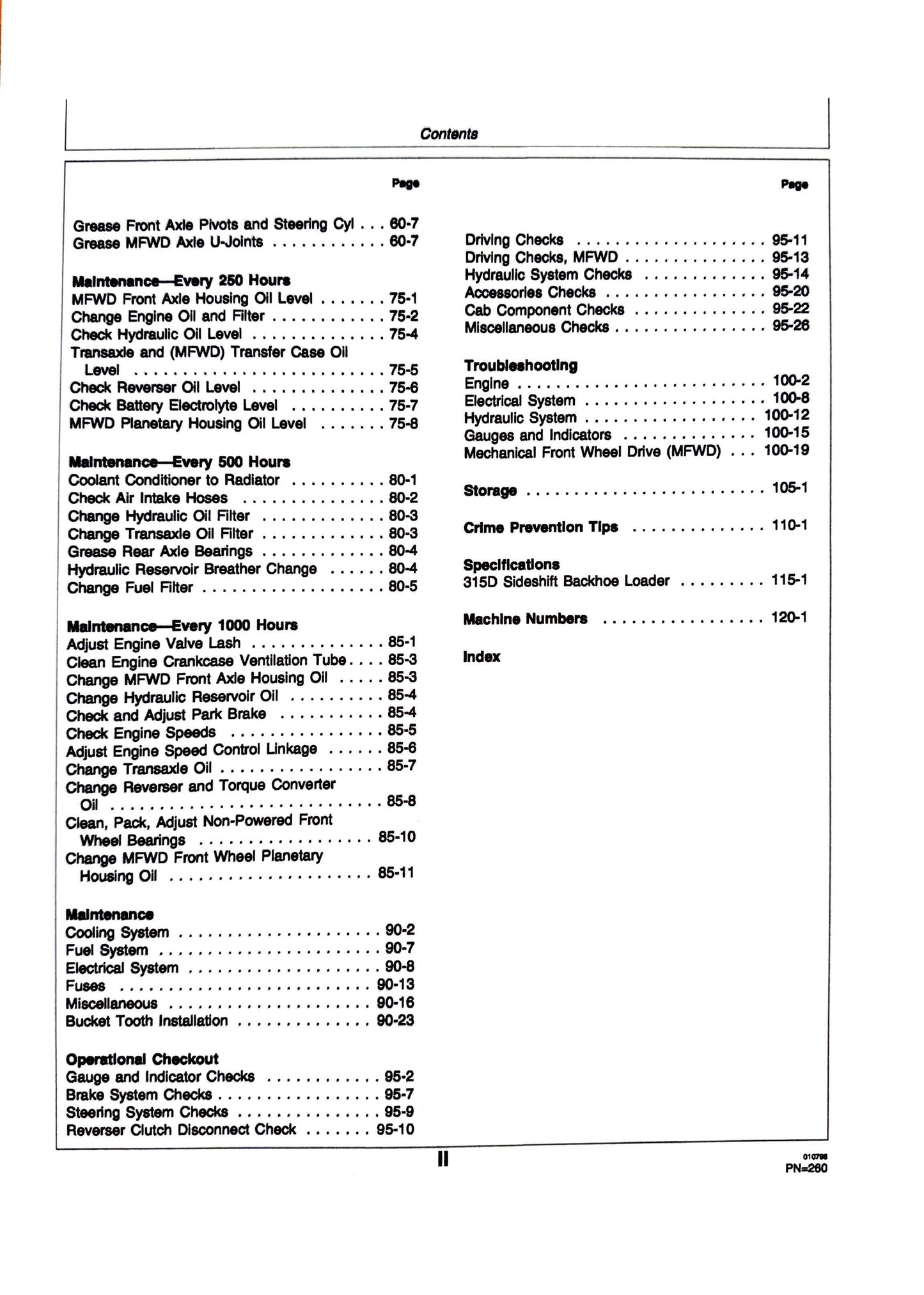 John Deere 315D Series II Sideshift Backhoe Loader (Serial No. 850000— ) Operator's Manual OMT154590- digital version