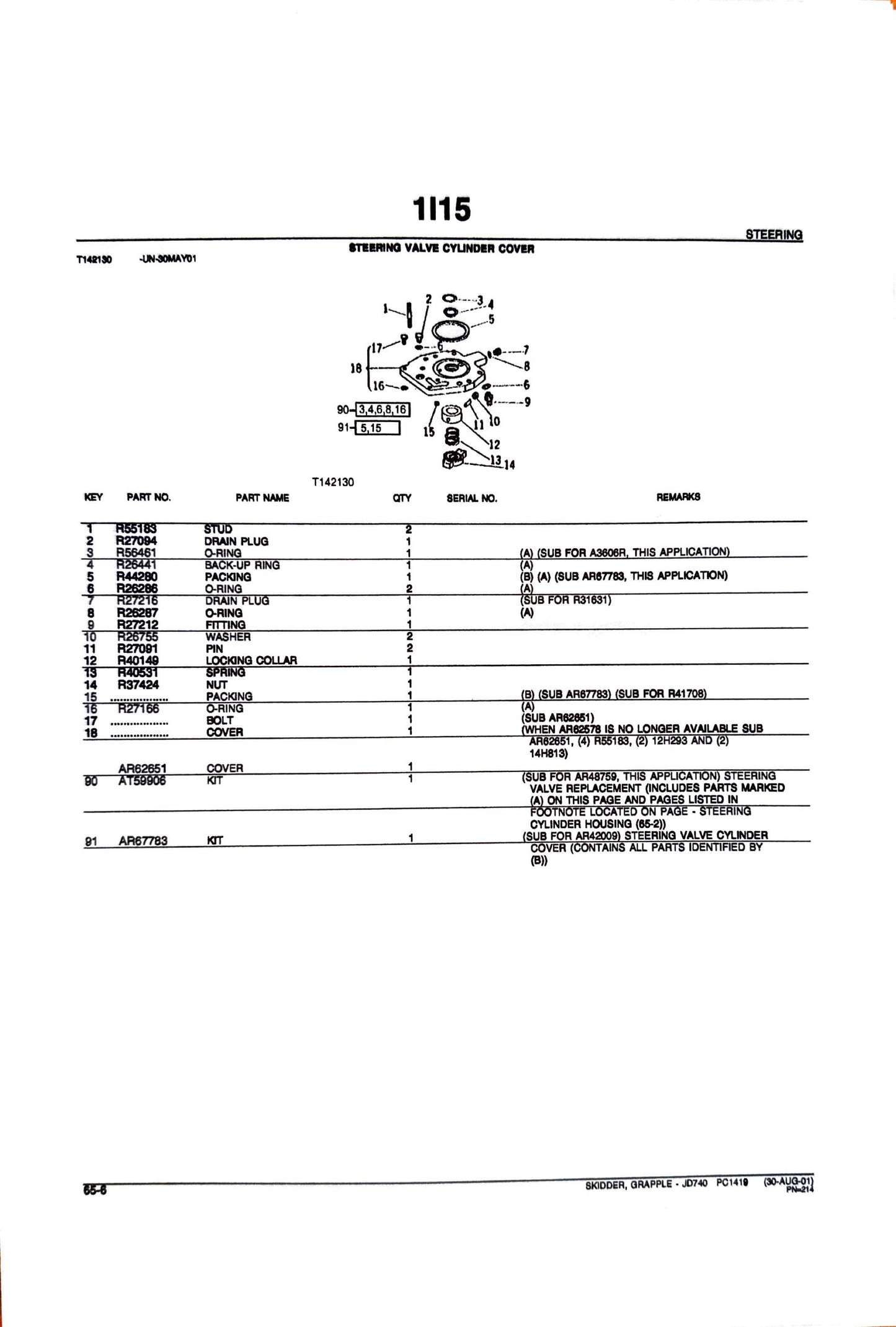 John Deere JD740 SKIDDER - Parts catalog - PC1419 digital version