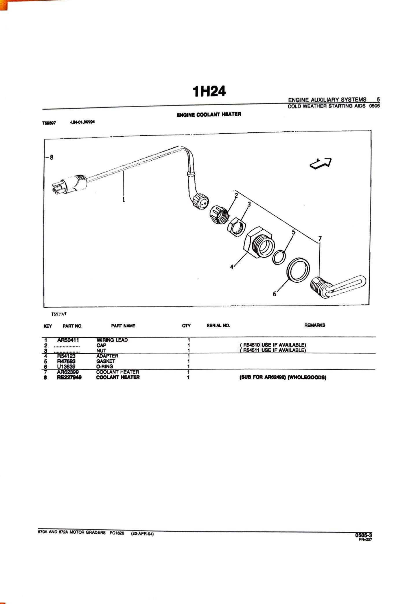 John Deere 670A AND 672A MOTOR GRADERS - Parts catalog - PC1620 digital version