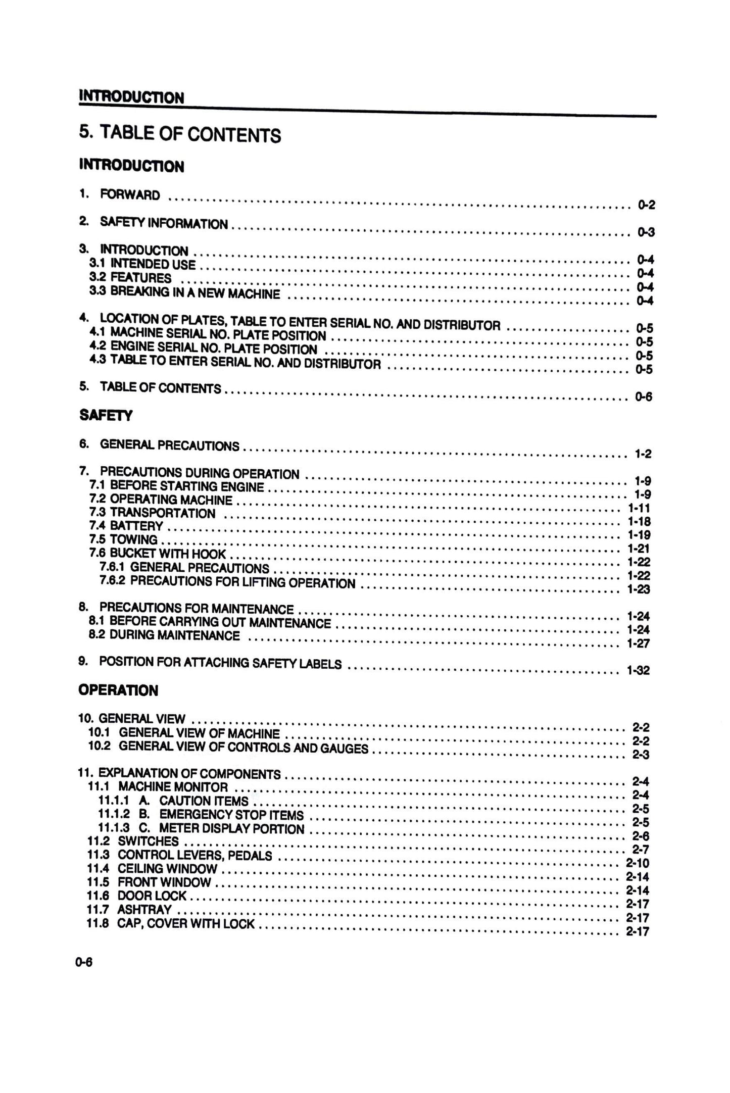 Komatsu PC200Z-6LE Hydraulic Excavator Operation & Maintenance Manual - CEAM001800  Digital version