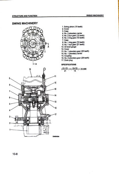 Komatsu PC200, PC200LC-6, PC210LC-6, PC220LC-6, PC250LC-6 Hydraulic Excavators Shop Manual - CEBM000102  Digital version