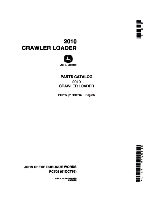 John Deere Parts Catalog 2010 CRAWLER LOADER PC705 - digital version