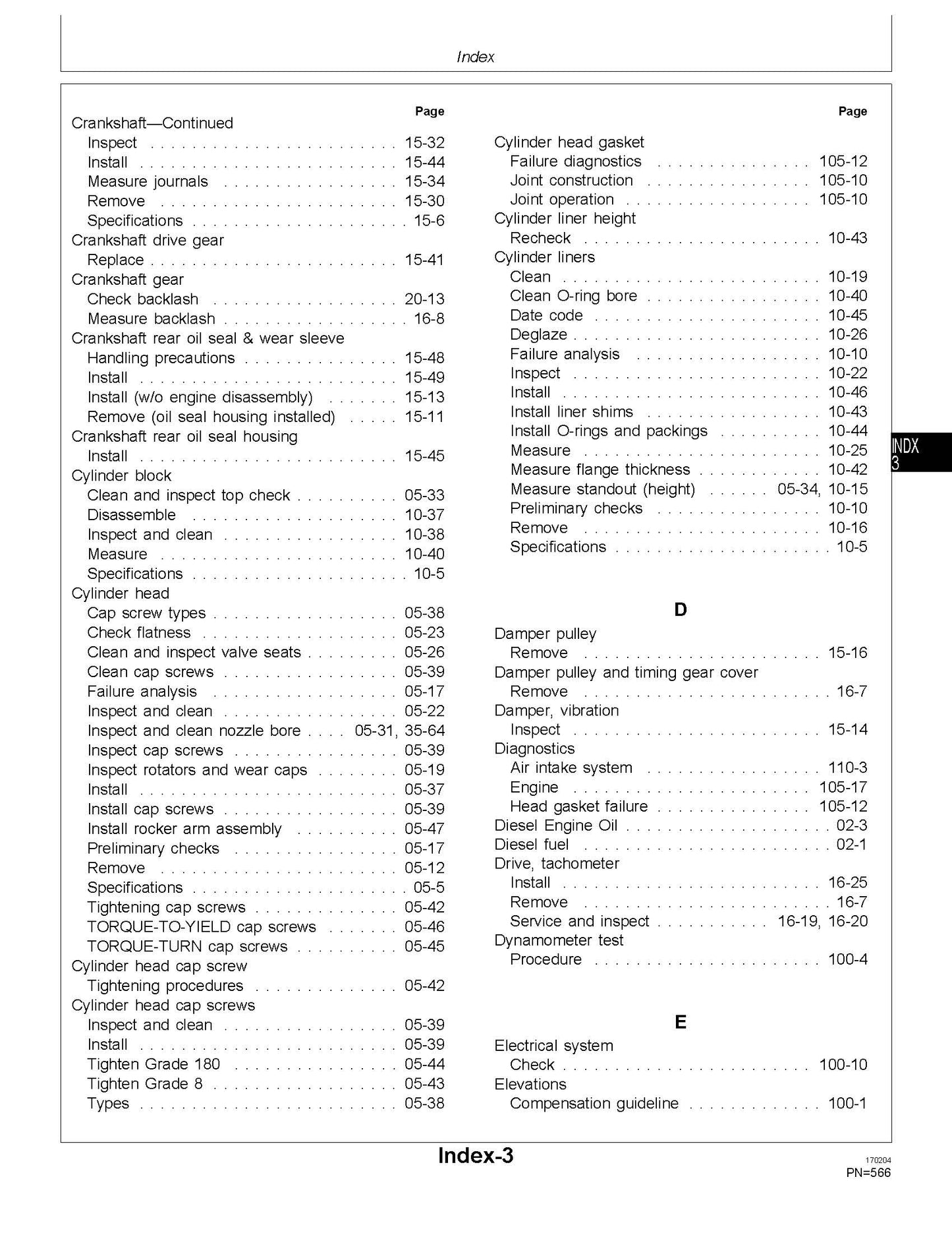 John Deere Series 400 Model 6466 Diesel Engines manual CTM1 - digital version