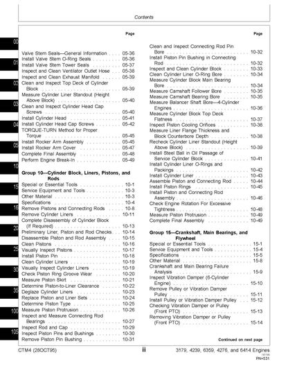 John Deere Series 300 - 3179, 4239, 6359, 4276, and 6414 Diesel Engine Component Technical Manual CTM4 - digital version