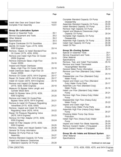 John Deere Series 300 - 3179, 4239, 6359, 4276, and 6414 Diesel Engine Component Technical Manual CTM4 - digital version