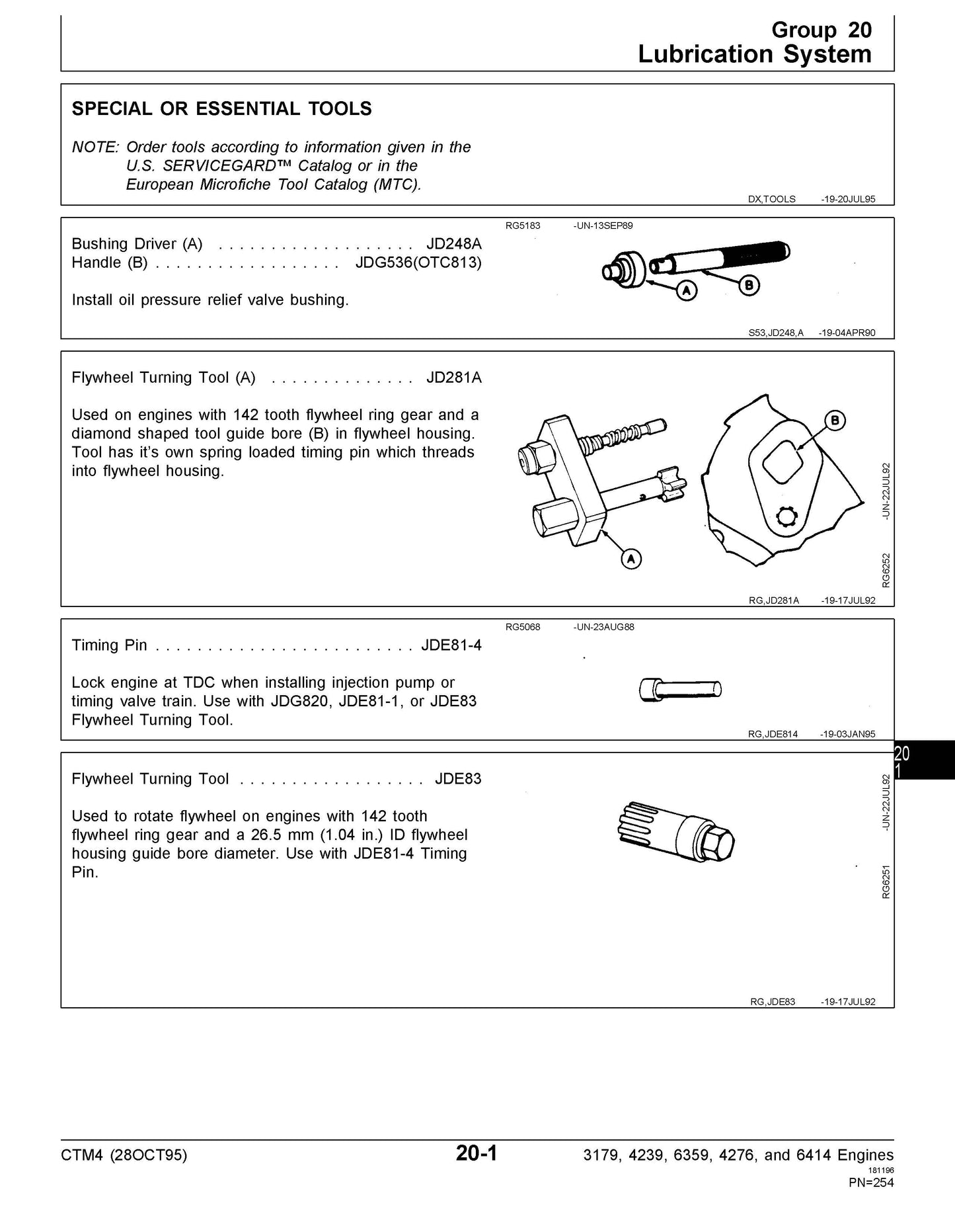 John Deere Series 300 - 3179, 4239, 6359, 4276, and 6414 Diesel Engine Component Technical Manual CTM4 - digital version