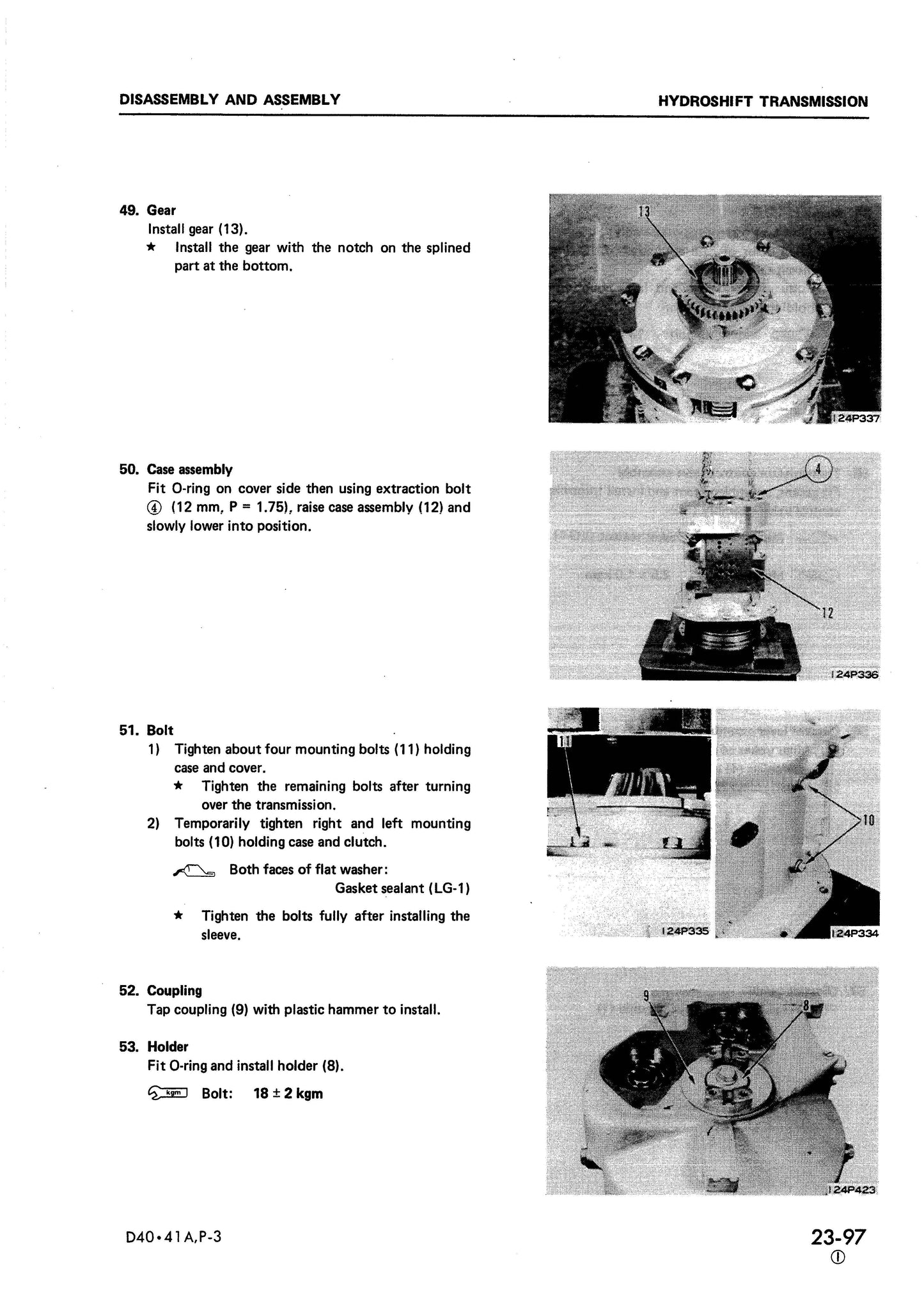 Komatsu D40A,P-3, D41A,E,P-3, D41A-3A Shop manual - digital copy SEBM0120C07