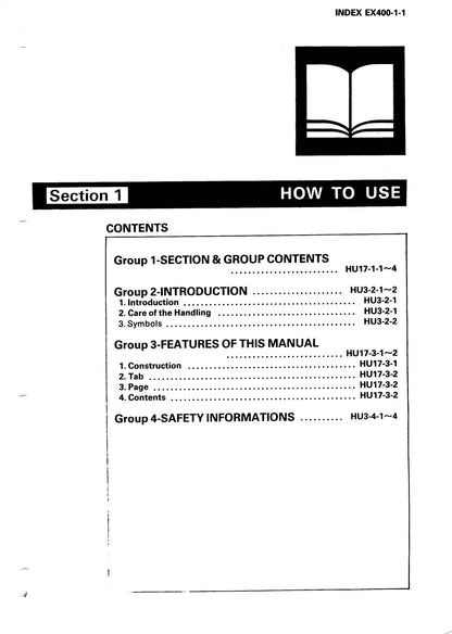 Hitachi EX400, EX400LC, EX400H and EX400LCH Service Manual - KM 10 800  Digital version