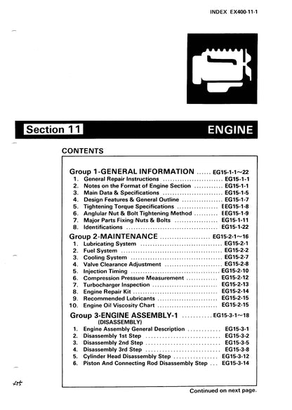 Hitachi EX400, EX400LC, EX400H and EX400LCH Service Manual - KM 10 800  Digital version