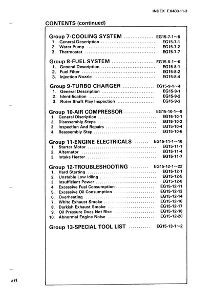 Hitachi EX400, EX400LC, EX400H and EX400LCH Service Manual - KM 10 800  Digital version
